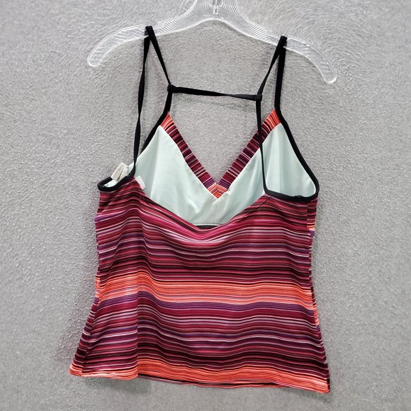 Nike‎ Girls Swimwear 16 Pink Striped Tankini Logo Swoosh Pullover - Picture 5 of 7